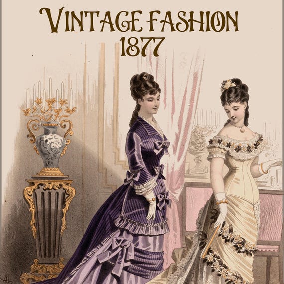 Victorian fashion catalog book,magazine 1877, pdf ebook antique fashion