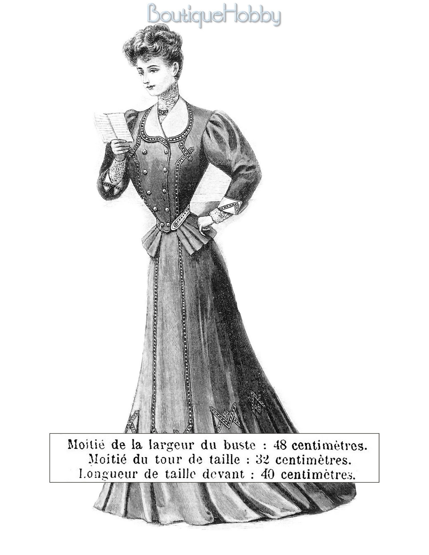 French Sewing Patternsvictorian Dresspdf Sewing Patterns Etsy