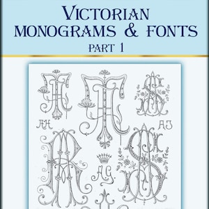 1000 fontes de monograma vintage vitorianas, desenhos de bordados à mão, parte 1