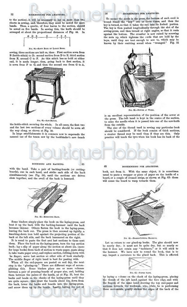 Bookbinding Process Forms Vintage Bookbinding Tutorial Bookhow to Bookbinding - Etsy