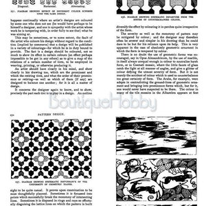 K&ouml;nnte beinhalten: Eine Schwarzwei&szlig;illustration eines geometrischen Musters. Das Muster besteht aus sich wiederholenden Quadraten und Sternen. Die Illustration stammt aus einem Buch &uuml;ber Musterdesign.