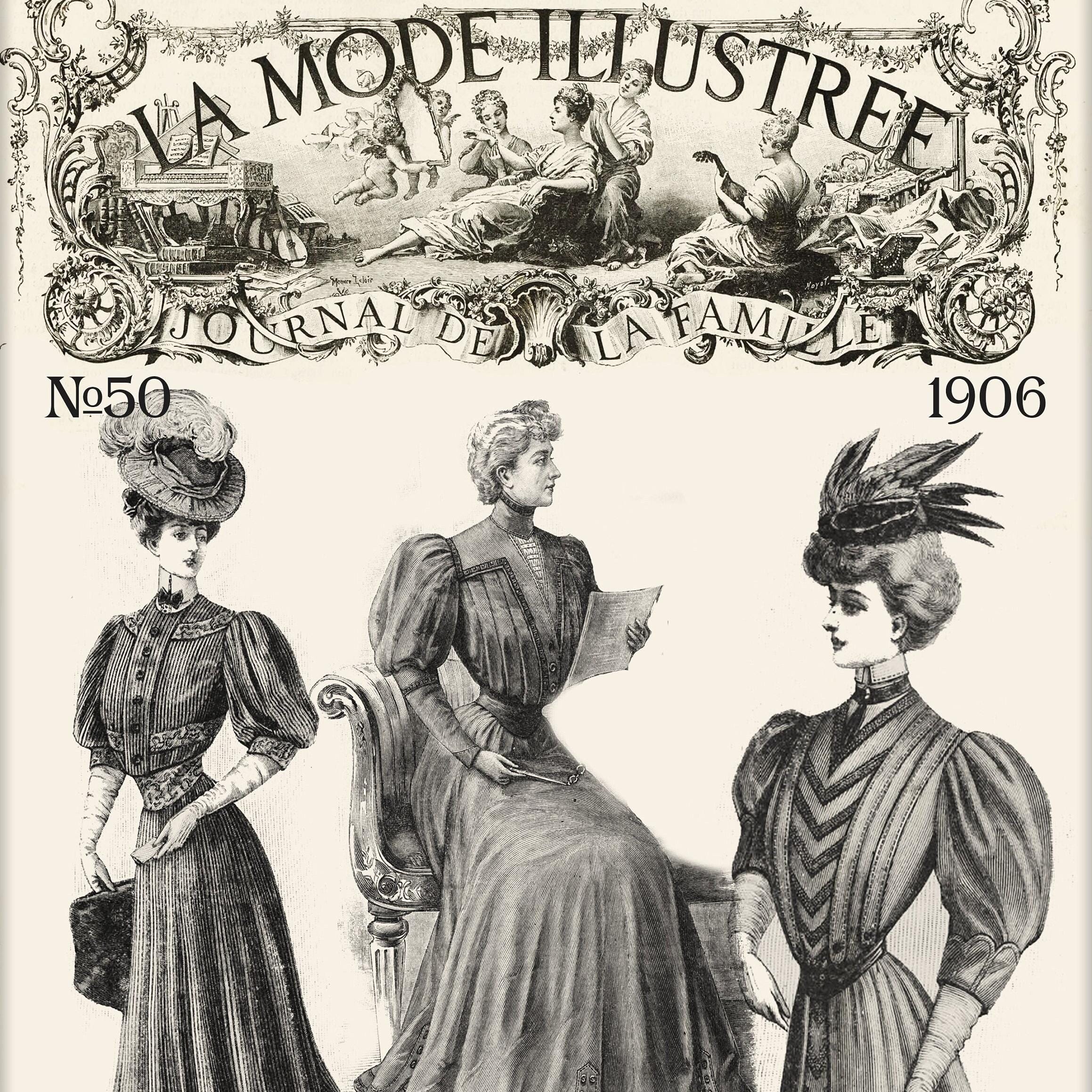 洋書 LA MODE ILLUSTREE ROMANS 1906 French Sewing Patterns,edwardian Dress - La Mode Illustrée