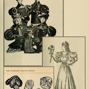Victorian dress sewing pattern book,retro historical costume patterns image 2