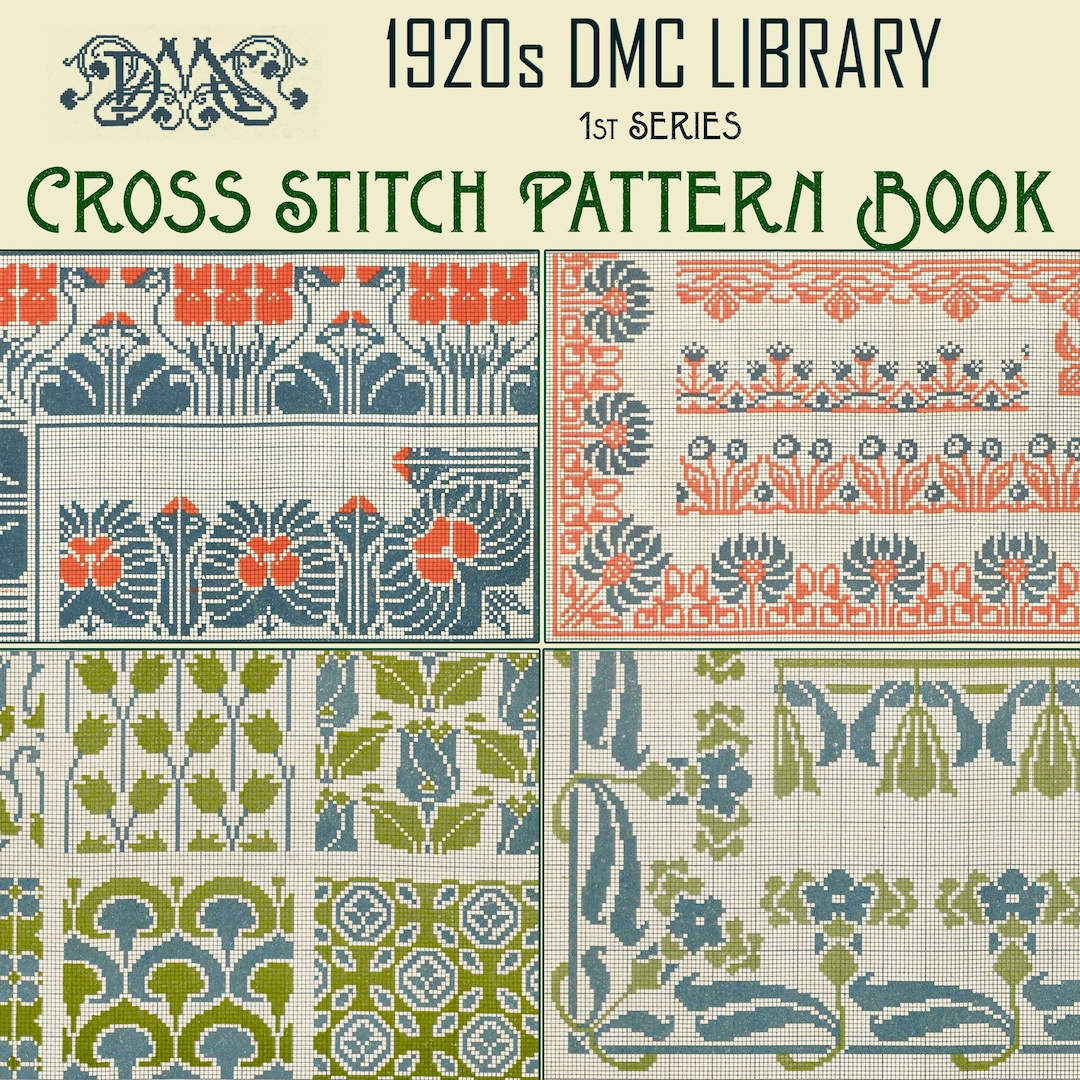 Antique 1920s DMC Cross Stitch Pattern Book Vol 1, Thérèse De