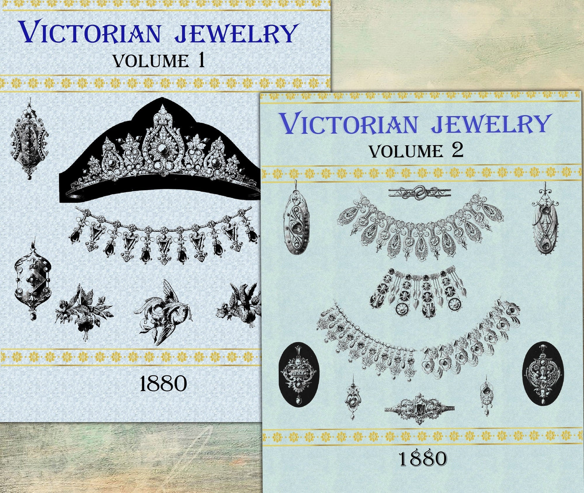 洋書（ヴィンテージ）：Antiques and Jewelry Designs Victorian Antique Jewelry Design,jewellery Pattern Book - Etsy