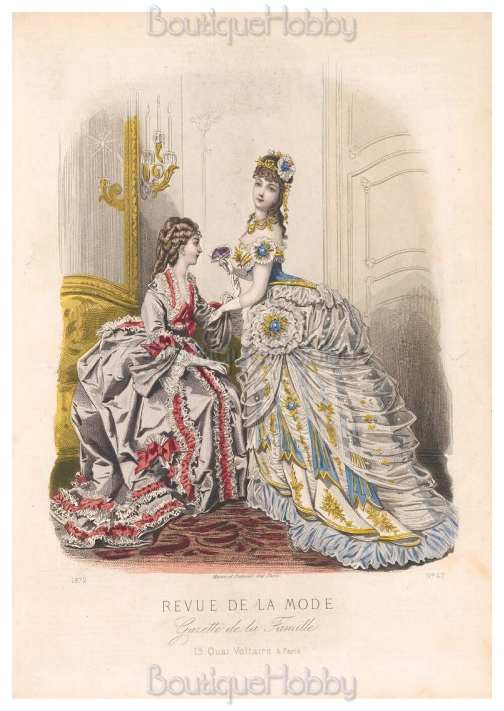 ビクトリア朝のファッションブック：1872～1875年のアンティークドレス