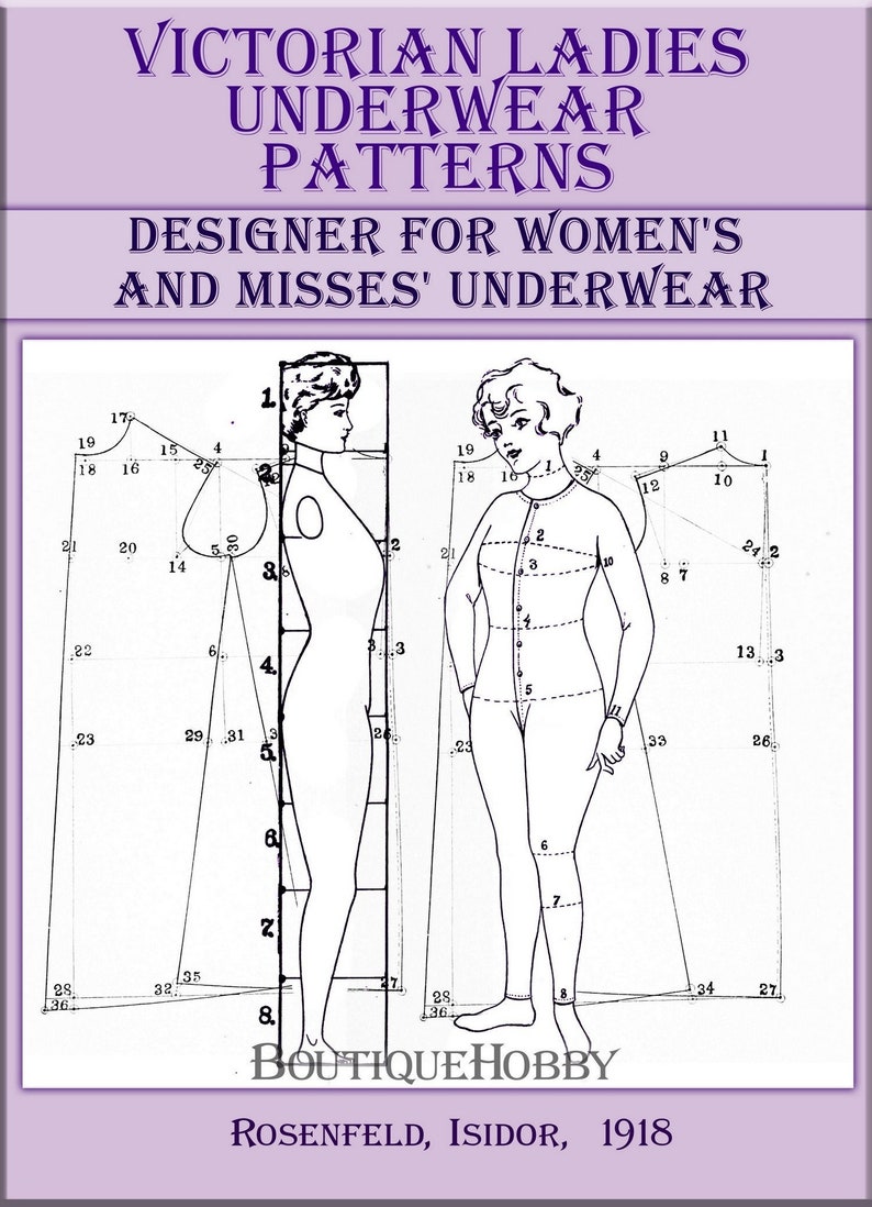 Patrón de costura de ropa interior de lencería vintage victoriana, camisones de corsé, 59 diseños de patrones imagen 1