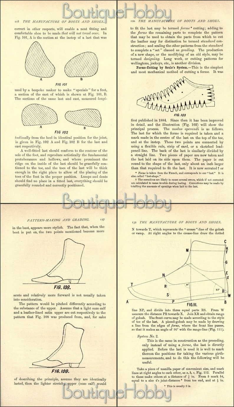 Engineer Boot Making Patterns Vintage Boot Making Patterns: 1902 Sewing Guide (PDF Download) - Etsy