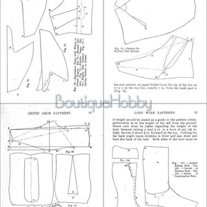 How to Make SHOES, Shoe Pattern Cutting,vintage Shoe Sewing Pattern ...