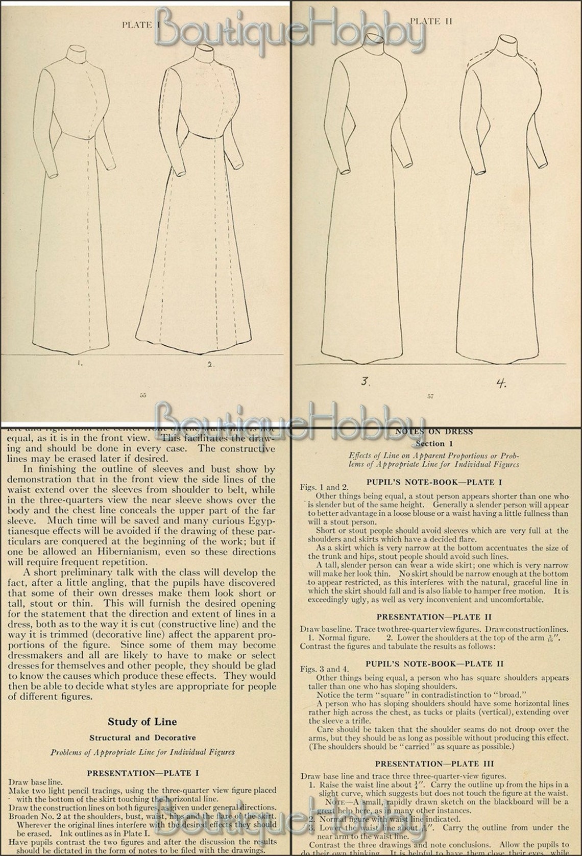 Edwardian Dress Pattern Drafting: 1912 Design Principles (PDF) - Etsy
