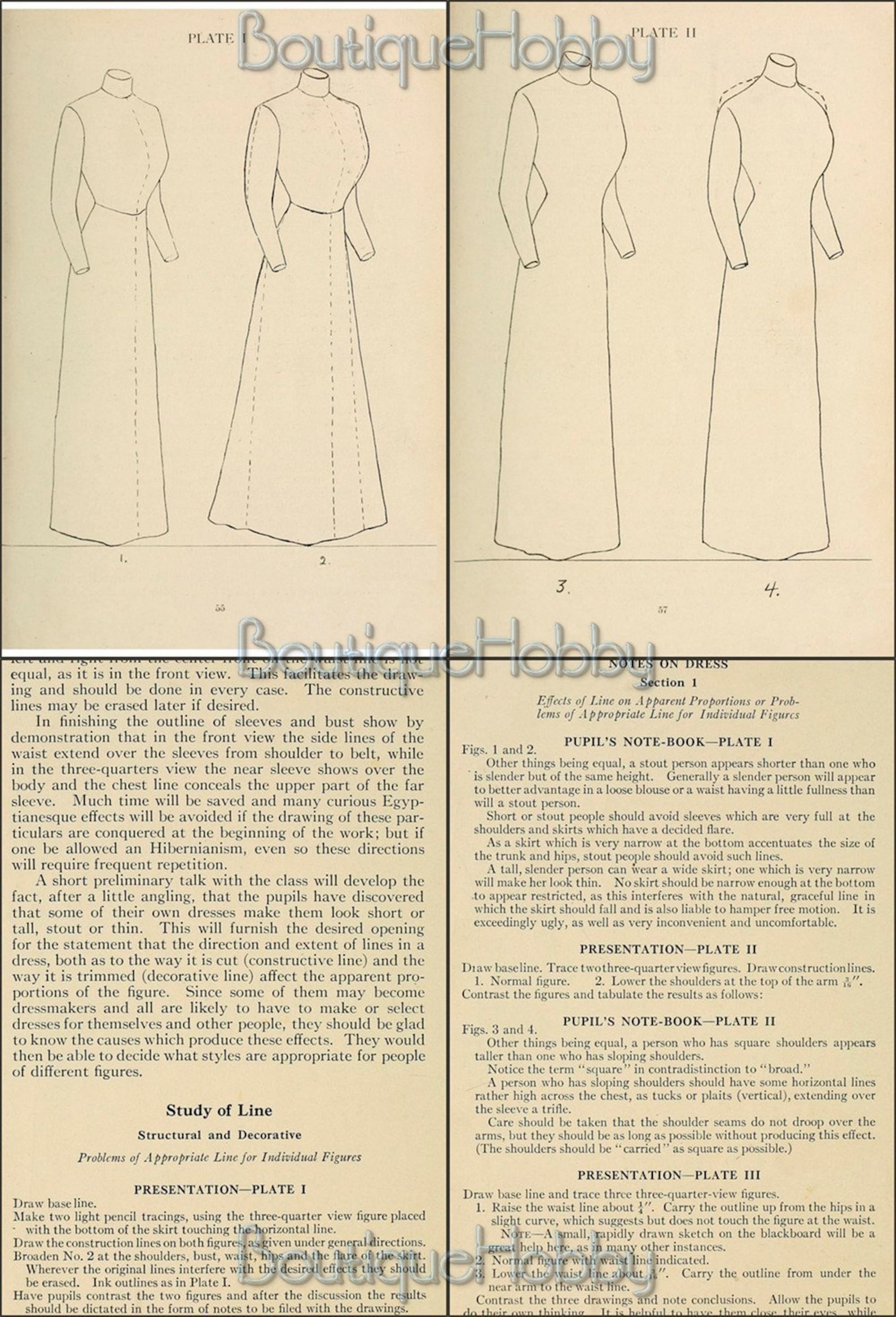 Design Edwardian Vintage Dresspattern Drafting Edwardian Era | Etsy