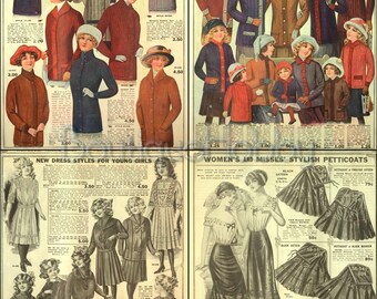 Vintage Fashion Commercial Catalog,dress Design,fall and