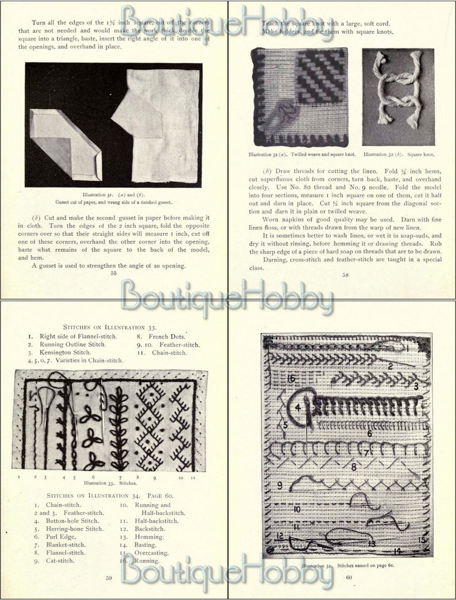 Vintage Hand Sewing Lessons Tutorial Guideinstructions How To Etsy