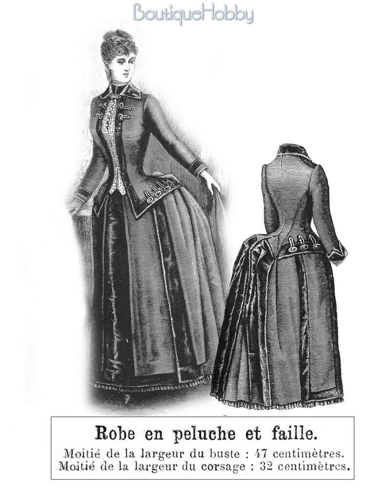 French Sewing Patternsvictorian Dresspdf Sewing Pattern La Etsy