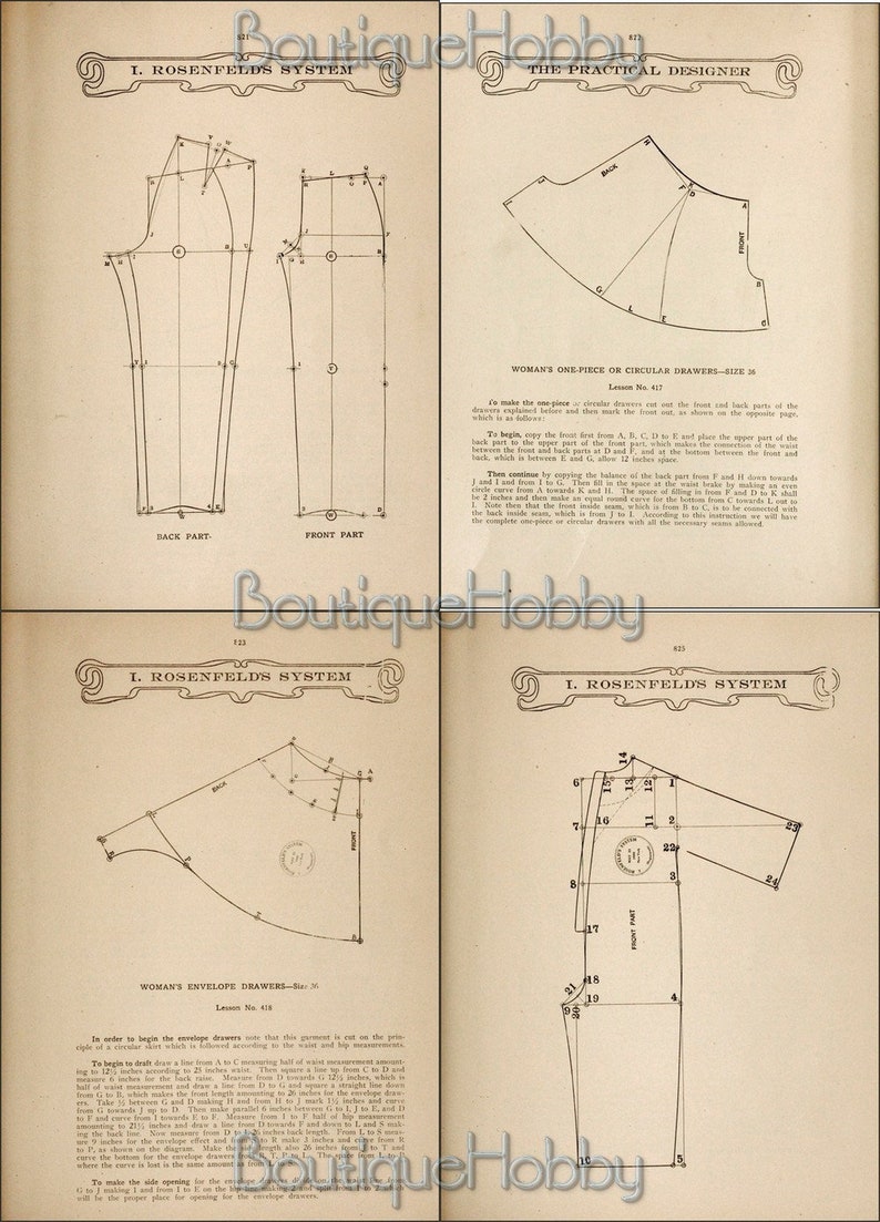 Patrón de costura de ropa interior de lencería vintage victoriana, camisones de corsé, 59 diseños de patrones imagen 4