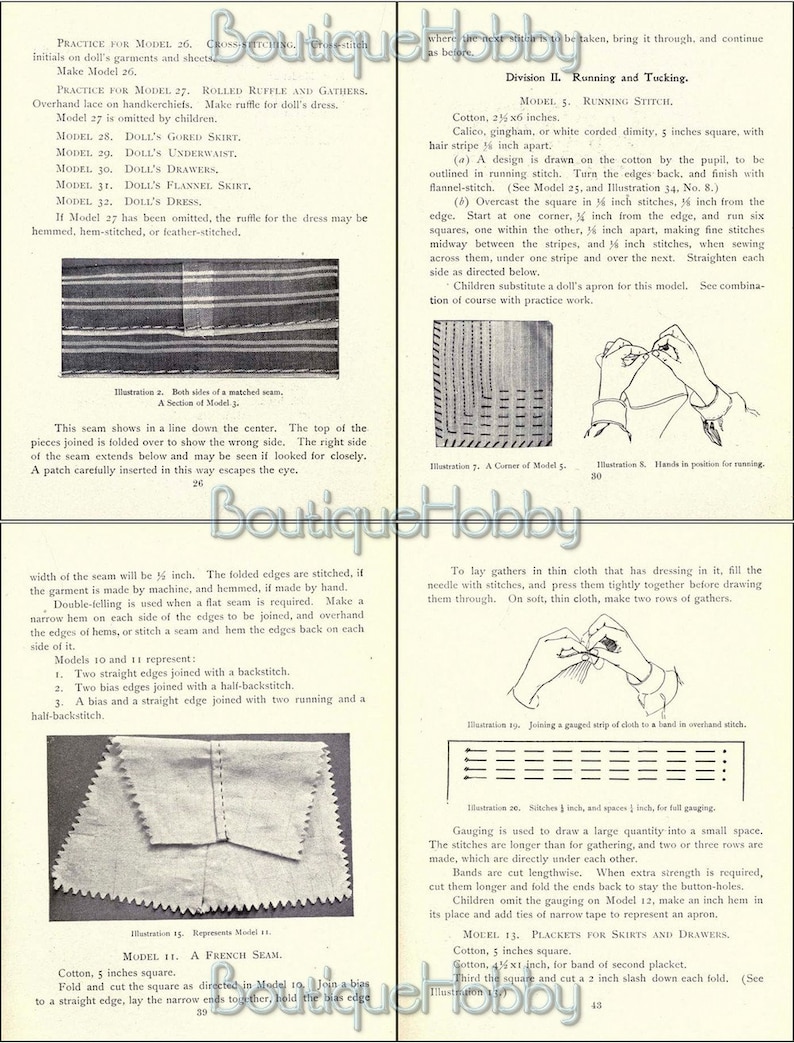Vintage Hand Sewing Lessons Tutorial Guide,instructions How To - Etsy