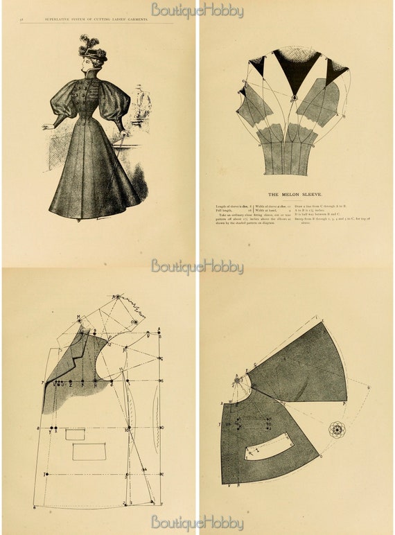dress cutting diagram Nova Dress and Blouse Sewing Pattern