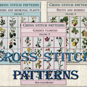 Cross Stitch Pattern Collection: Herbs, Berries, Flowers (PDF)