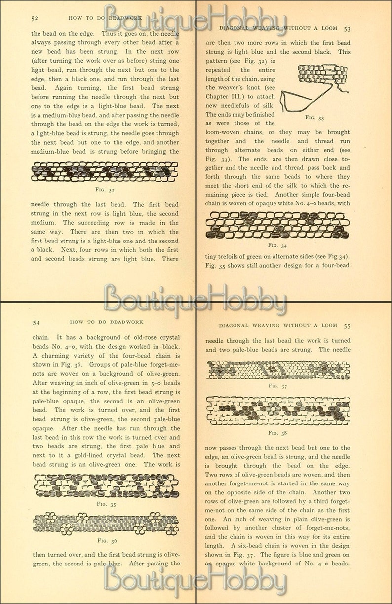 How to Do Beadwork Patternsbead Illustrated Tutorial Etsy