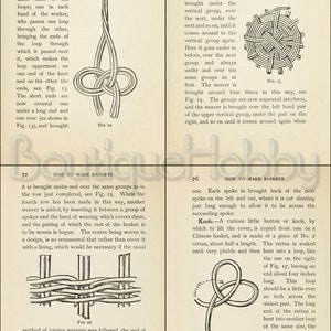 May include: A detailed illustration showing how to make a woven basket using rattan. The image shows the steps involved in weaving the rattan, including the use of a weaver and the pairing of spokes. The text in the image reads "How to Make Baskets".