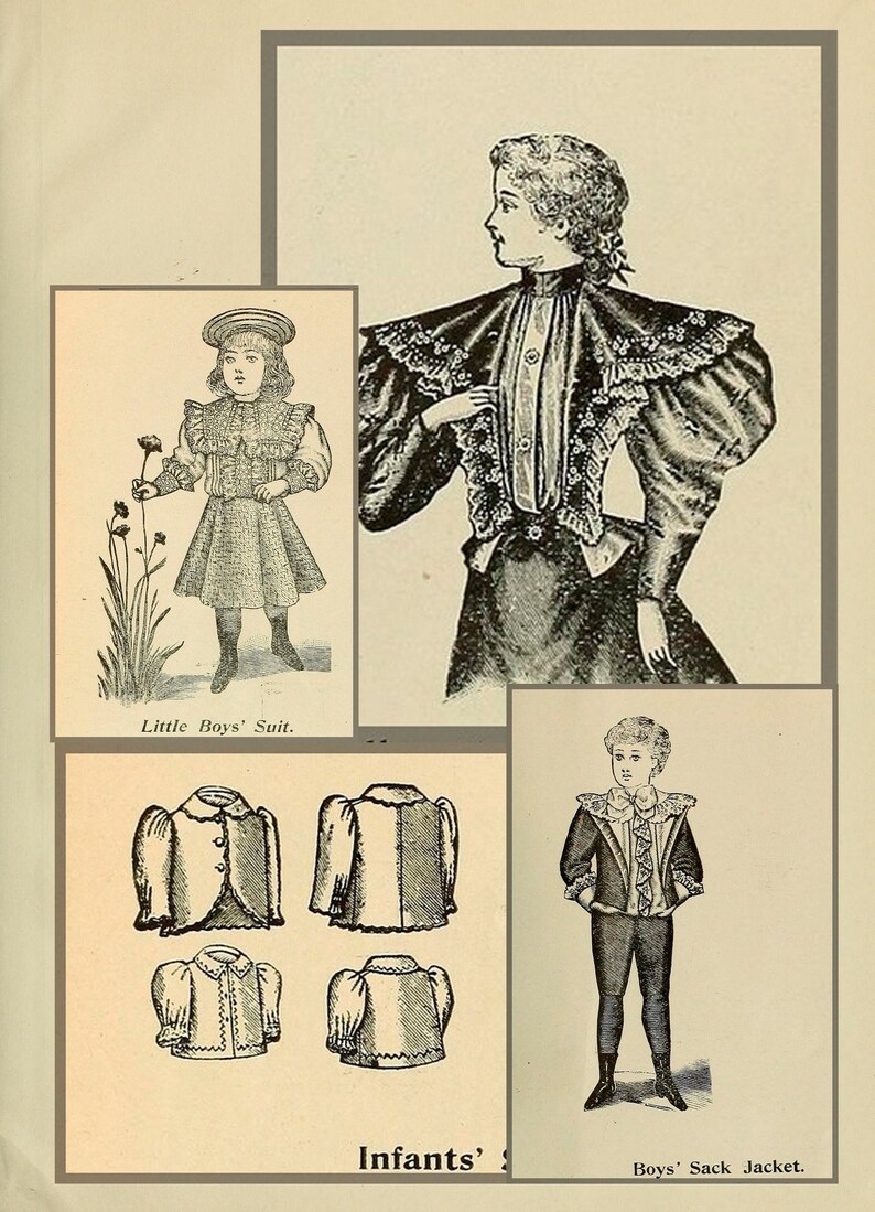 Victorian dress sewing pattern book,retro historical costume patterns image 8