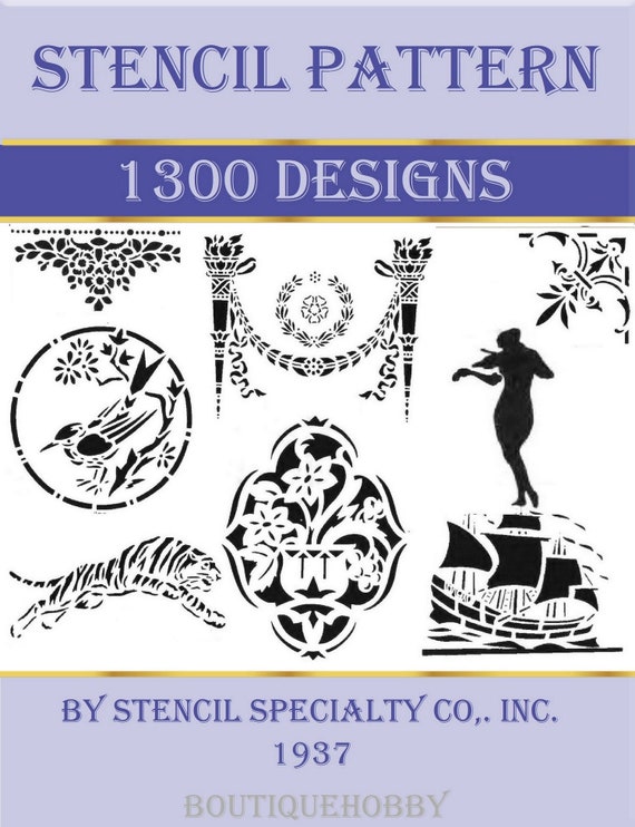 1300 Decorative Pattern Stencil Designs,art Nouveau Scrapbook Stencil 