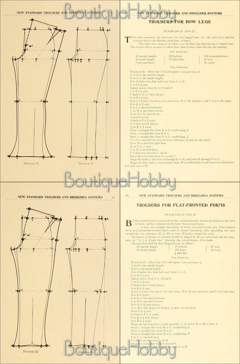 Vintage Trouser Mens Sewing Patterns,mens Garments,new Standard ...