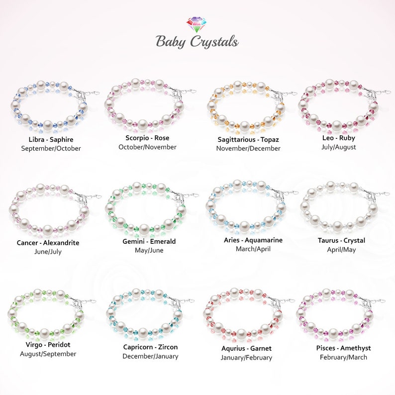 Pearl Bracelet Birthstone Bracelet Baby Girl Jewelry Flower Etsy