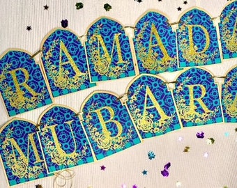 Ramadan Banner Eid Mubarak banner, Glitter gold Ramadan banner  Eid banner Ramadan decoration