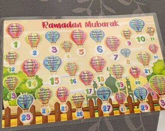 Ramadan 30 day Good Deed Calendar, Ramadan Countdown Calendar, Printable, Ramadan Mubarak, Ramadan corner, Muslim kids