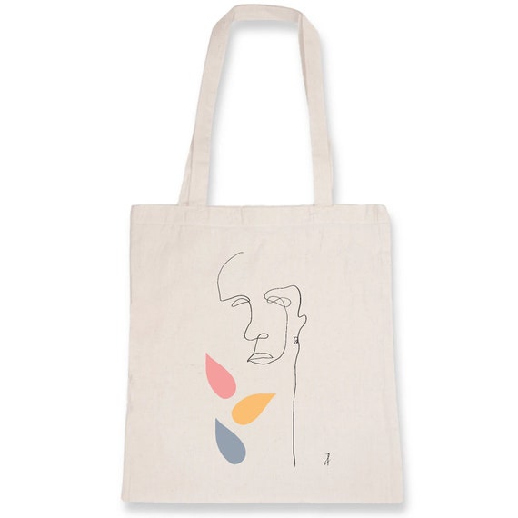 BLOOM Line Drawing Print Abstract Line Art Shopper Bag - Etsy