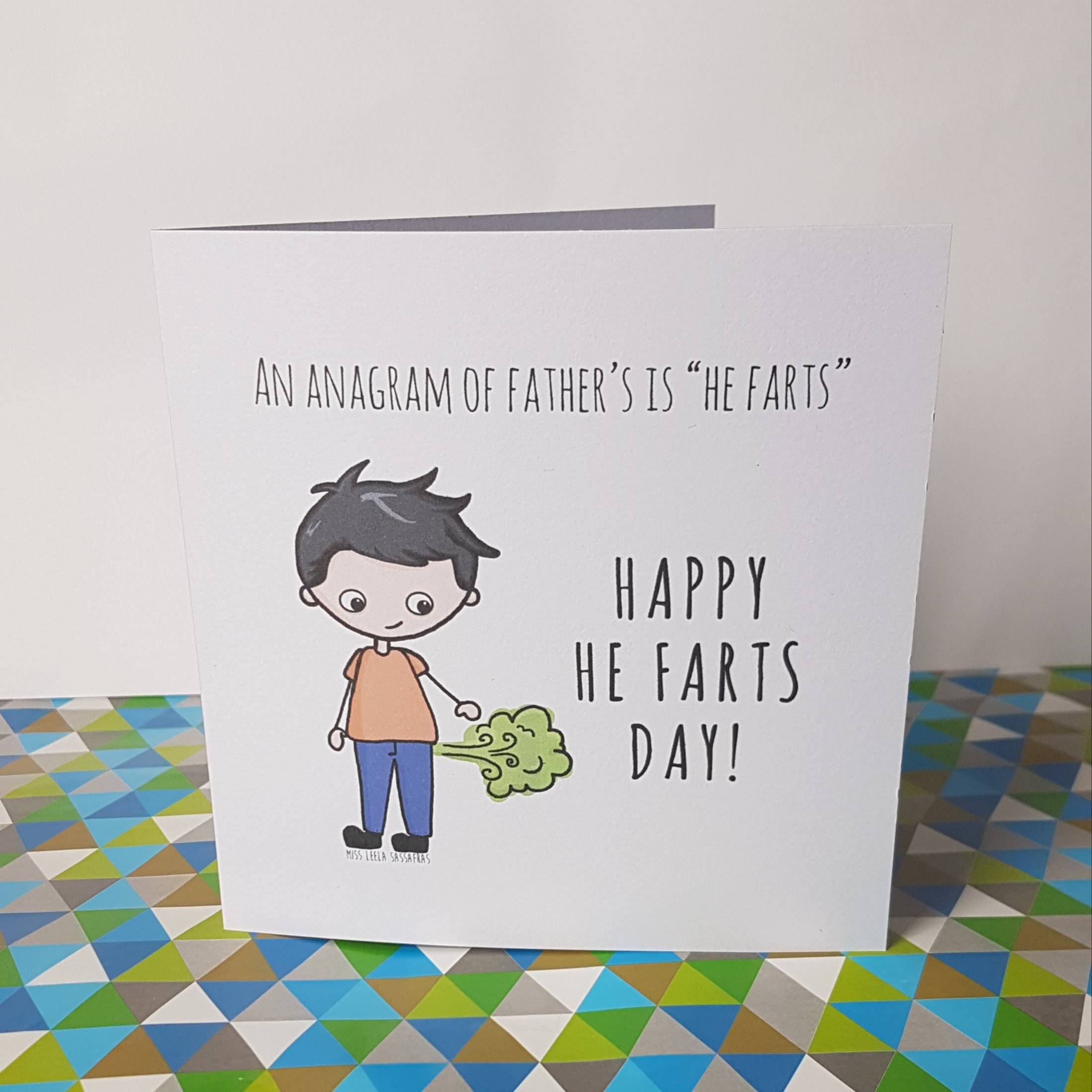 Father S Day Card Happy He Farts Day Etsy