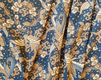 Vintage Indonesian Sogan Batik Tjap Fabric, Classic Java Brown Sarong, Ethnic Boho Shawl