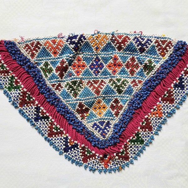 Vintage Kuchi Beaded Patch, Boho Afghan Costume Trimmings, Hippie Jacket Applique, Bohemia Bag Decor