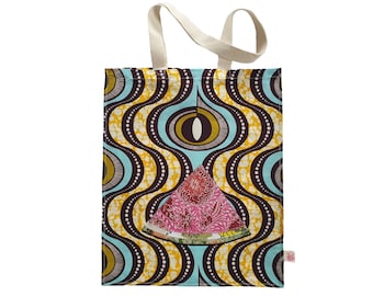 Watermelon Cloth Tote Bag for Charity, African Batik Shopping Bag, Donations for Gaza Palestine