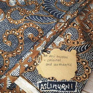 Vintage Indonesian Batik Tulis Fabric, Javanese Indigo Sarong Textile, Boho Handmade Wrap, Ethnic Wall Hanging image 5