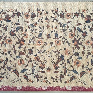 Vintage Indonesian Banyumas Batik Tulis Fabric, Java Sarong Textile, Boho Handmade Wrap, Ethnic Bird Wall Cloth image 2