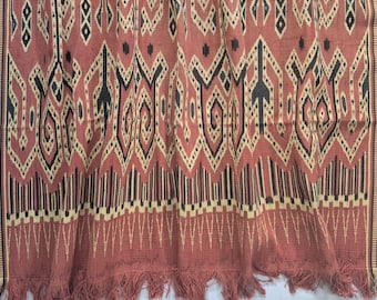 Indonesian Sulawesi Sekomandi Ikat, Toraja Natural Dye Blanket, Boho Wall Hanging