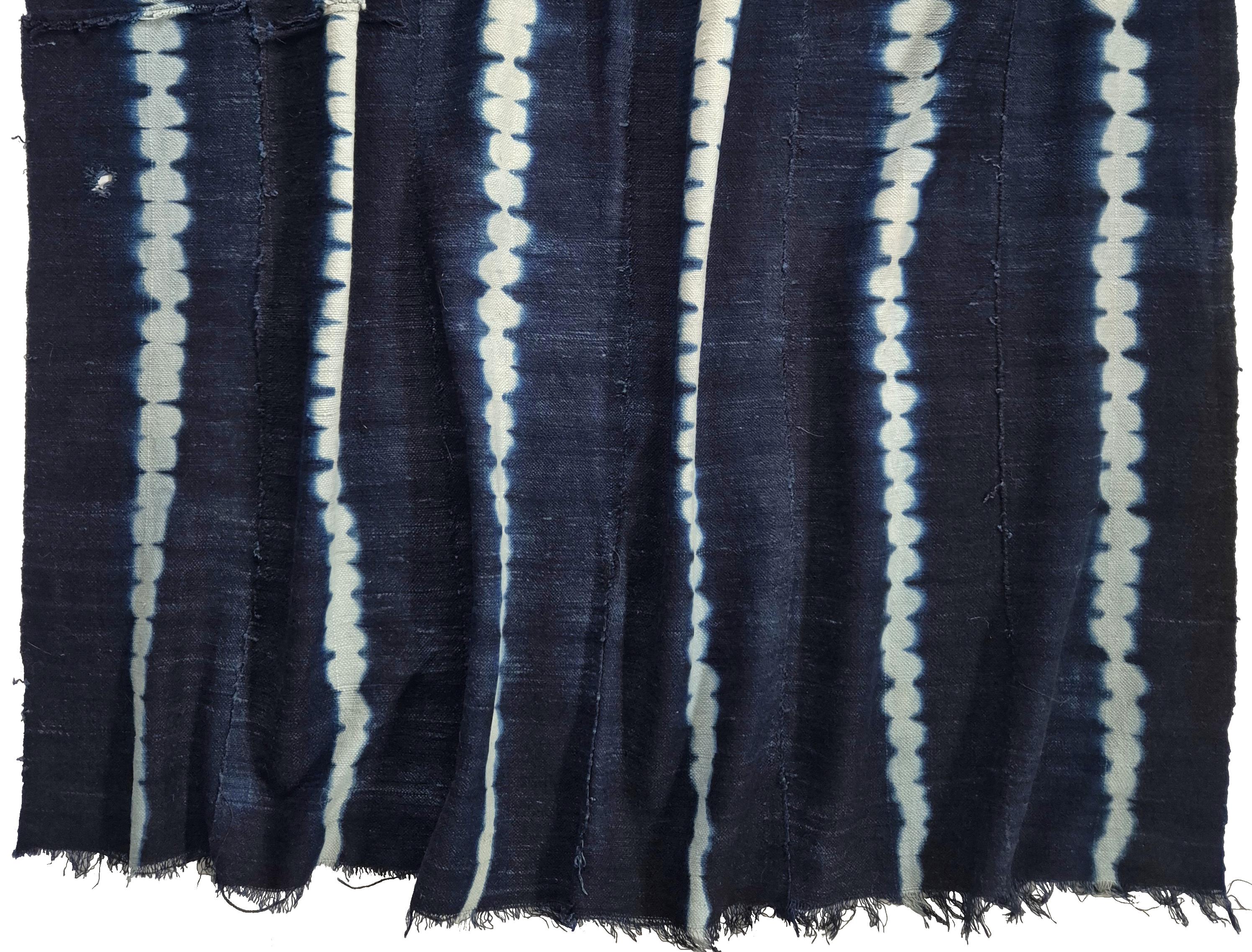 Vintage African Mali Indigo Textile, Boho Wall Hanging