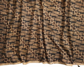 Vintage Indonesian Brown Batik Tulis Cloth, Classic Parang Javanese Handmade Sarong,  Geometric Boho Shawl