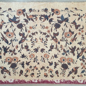 Vintage Indonesian Banyumas Batik Tulis Fabric, Java Sarong Textile, Boho Handmade Wrap, Ethnic Bird Wall Cloth image 3