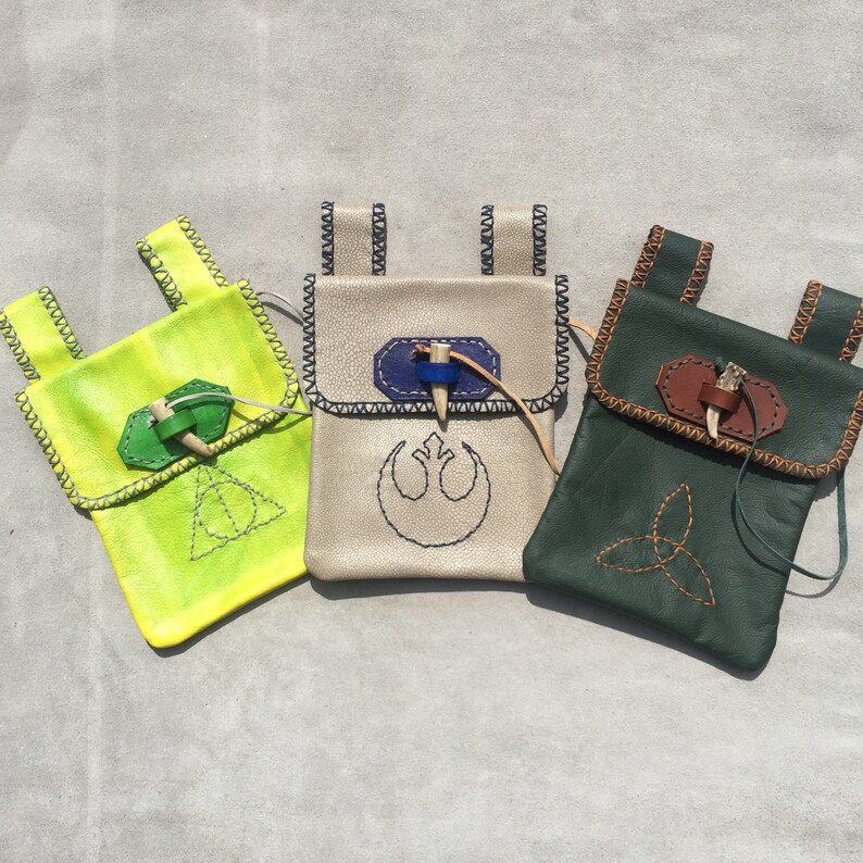 Medieval Cosplay Renaissance Handcrafted Leather Belt Pouches