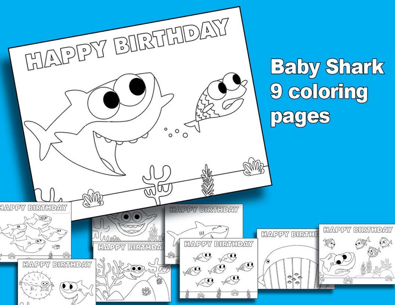 Baby Shark Coloring Pages Happy Birthday Baby Shark Coloring Pages 50 Printable Coloring Pages Decorate Your Own Birthday Party With Pinkfong Ikapit23
