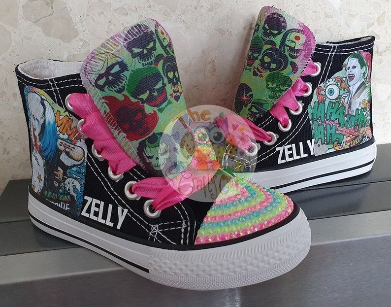 Custom Shoes Kids Adult Harley Quinn Joker Suicide Squad Sneakers Canvas High Tops Low Pumps Personalized Kicks Image