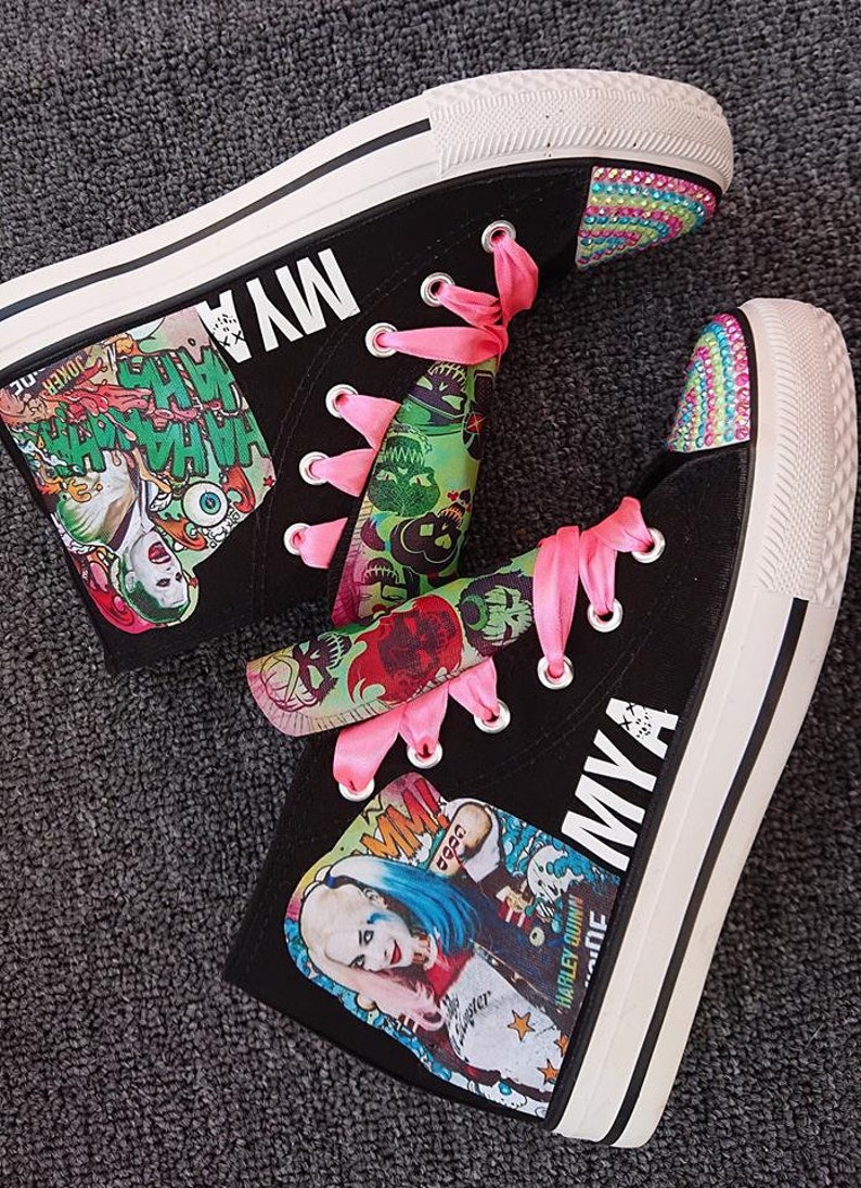 Custom Shoes Kids Adult Harley Quinn Joker Suicide Squad Sneakers Canvas High Tops Low Pumps Personalized Kicks Image