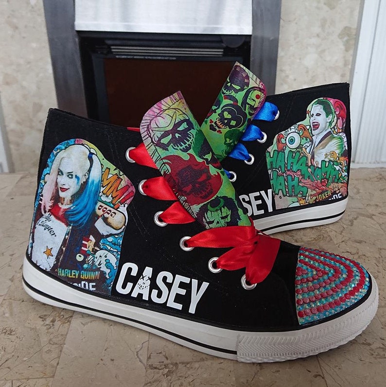 Custom Shoes Kids Adult Harley Quinn Joker Suicide Squad Sneakers Canvas High Tops Low Pumps Personalized Kicks Image