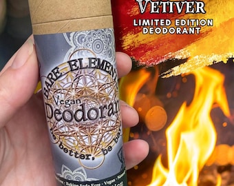 Embers of Vetiver Limited Edition Deodorant | Zero Waste - Vegan - Baking Soda Free - Aluminum Free - Natural - Plastic Free