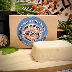 Conscious Streams Bar Soap | Palm Oil Free - Vegan - Kraft Box - Compostable Label - Natural Ingredients -  Pure Essential Oils