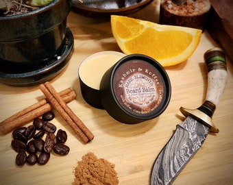 Kashmir and Koffee Beard Balm & After Shave Lotion | Vegan - Kraft Jar - Compostable Label - Natural Ingredients -  Pure Essential Oils