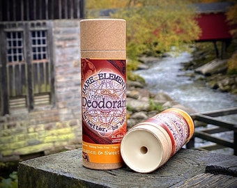 Cinnamon & Sweet Orange Deodorant | Baking Soda Free - Vegan - Kraft Tube - Compostable Label - Natural Ingredients -  Pure Essential Oils